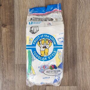 Vintage 1990 Fruit Of‎ The Loom Toddler Boys Briefs Size 4T 100% Cotton 3-Pack